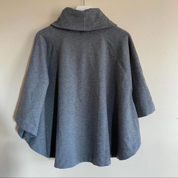 CASLON Cowl-neck Poncho Grey X-Small/Small - Picture 4 of 7
